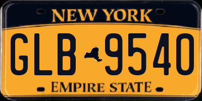 NY license plate GLB9540