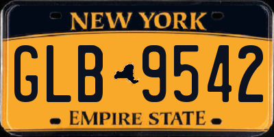 NY license plate GLB9542