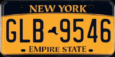 NY license plate GLB9546