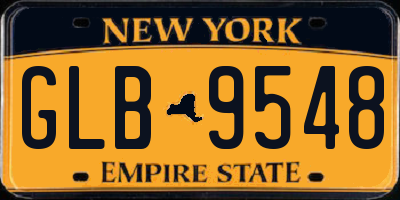 NY license plate GLB9548