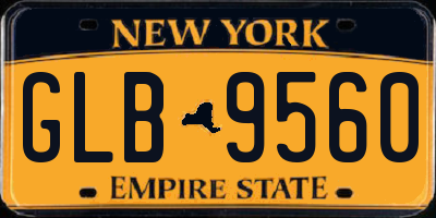 NY license plate GLB9560