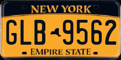 NY license plate GLB9562