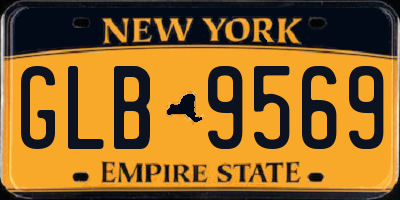 NY license plate GLB9569