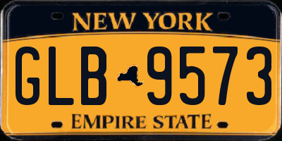 NY license plate GLB9573