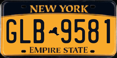 NY license plate GLB9581