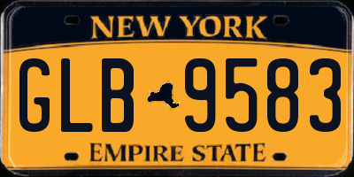 NY license plate GLB9583