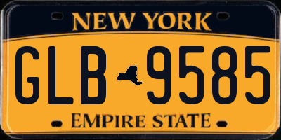 NY license plate GLB9585
