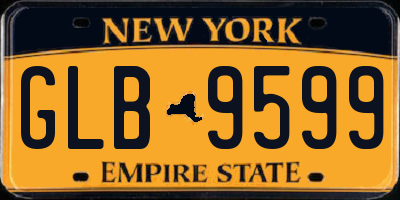 NY license plate GLB9599