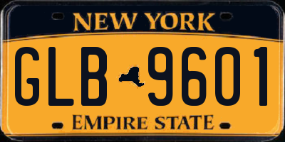 NY license plate GLB9601