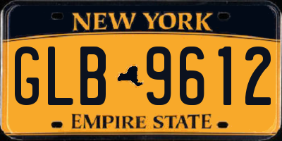 NY license plate GLB9612