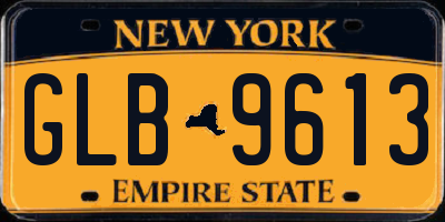 NY license plate GLB9613