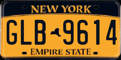 NY license plate GLB9614