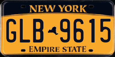 NY license plate GLB9615