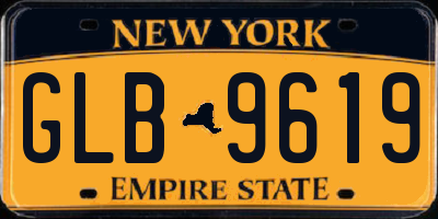 NY license plate GLB9619