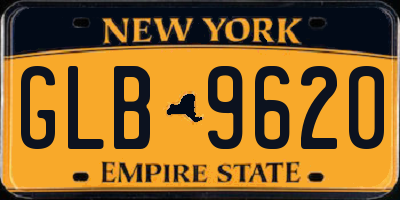 NY license plate GLB9620