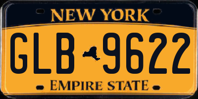 NY license plate GLB9622