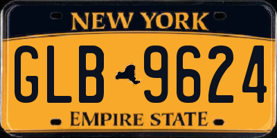 NY license plate GLB9624