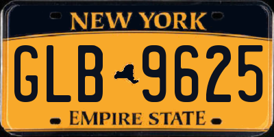 NY license plate GLB9625