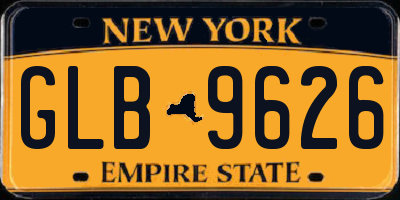 NY license plate GLB9626