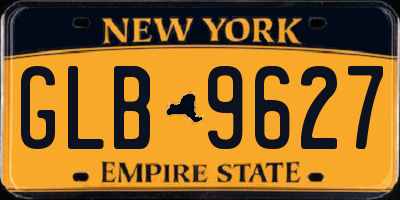 NY license plate GLB9627