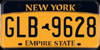 NY license plate GLB9628