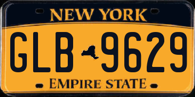 NY license plate GLB9629