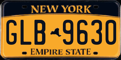 NY license plate GLB9630