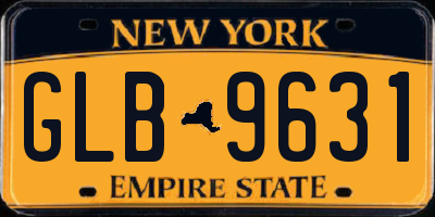NY license plate GLB9631