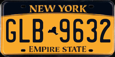 NY license plate GLB9632