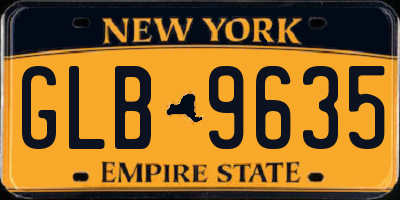 NY license plate GLB9635