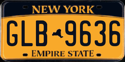 NY license plate GLB9636