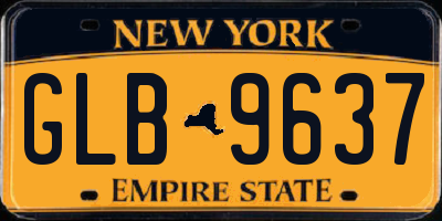 NY license plate GLB9637