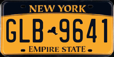 NY license plate GLB9641
