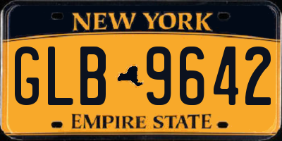 NY license plate GLB9642
