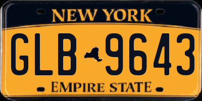 NY license plate GLB9643