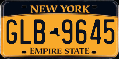 NY license plate GLB9645