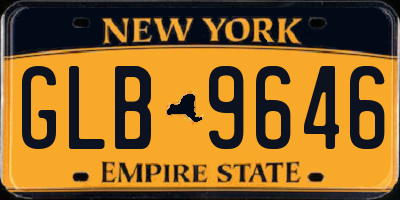 NY license plate GLB9646