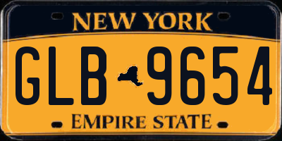 NY license plate GLB9654