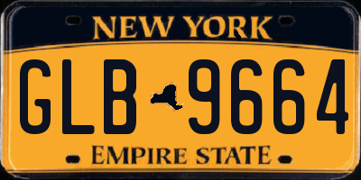 NY license plate GLB9664