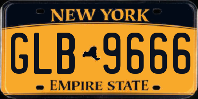 NY license plate GLB9666