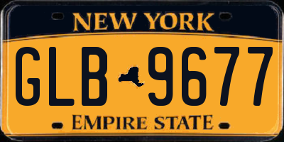 NY license plate GLB9677