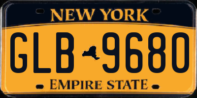 NY license plate GLB9680