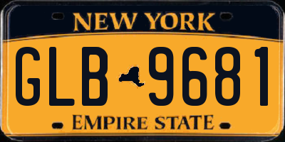 NY license plate GLB9681