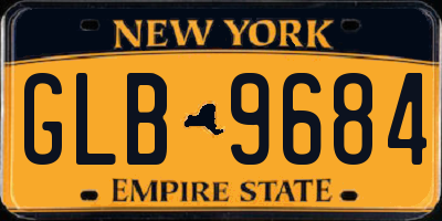 NY license plate GLB9684