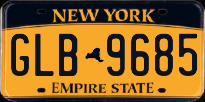 NY license plate GLB9685