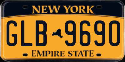 NY license plate GLB9690