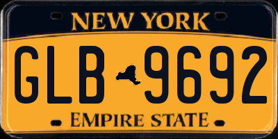 NY license plate GLB9692