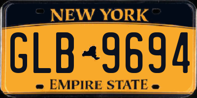 NY license plate GLB9694