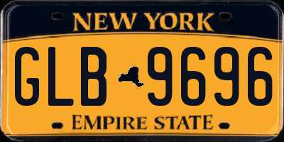 NY license plate GLB9696