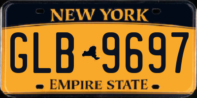 NY license plate GLB9697
